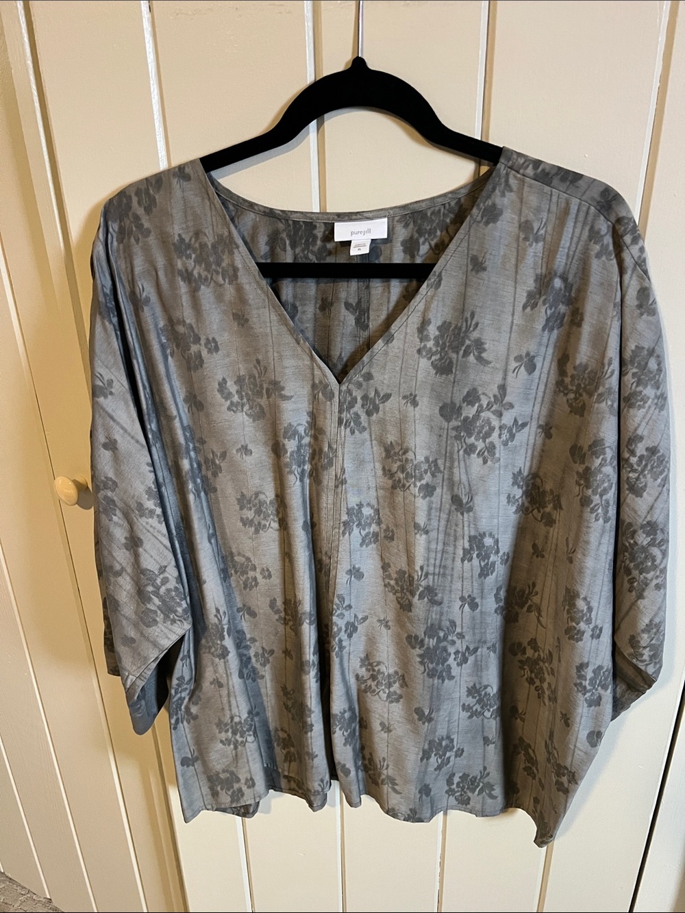 J. Jill Gray Floral V-Neck Tunic
